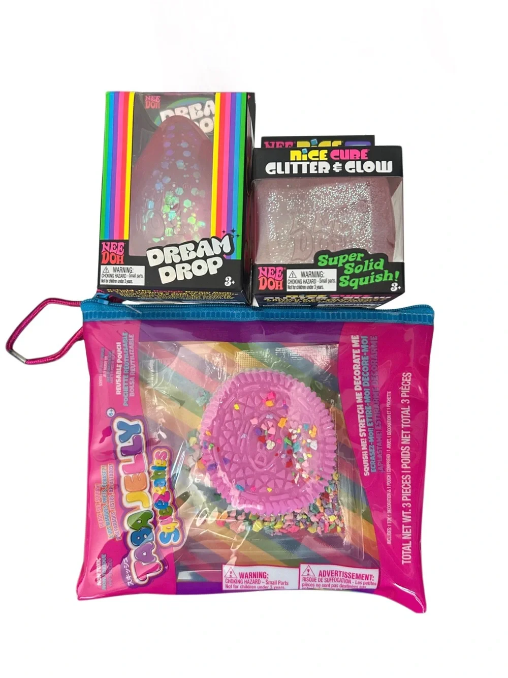 Pink Bundle 💞 Needoh Dream Drop, NICE CUBE Glitter & glow and Tabajelly